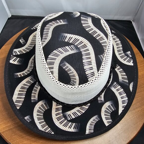 Cabana Breathable Wide Brim Sun Hat | American Hat Makers | B&W NWT | ML - L main image 5